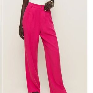 Reformation Fuchsia Wide Leg Pants